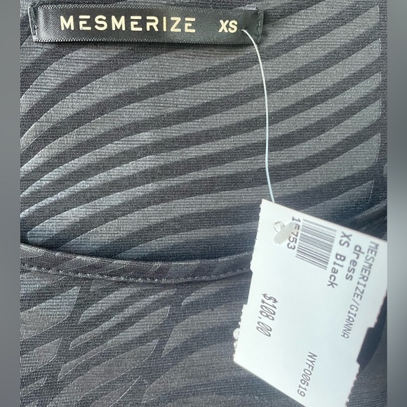 Mesmerize textured relief striped black mini dress - Picture 3 of 4